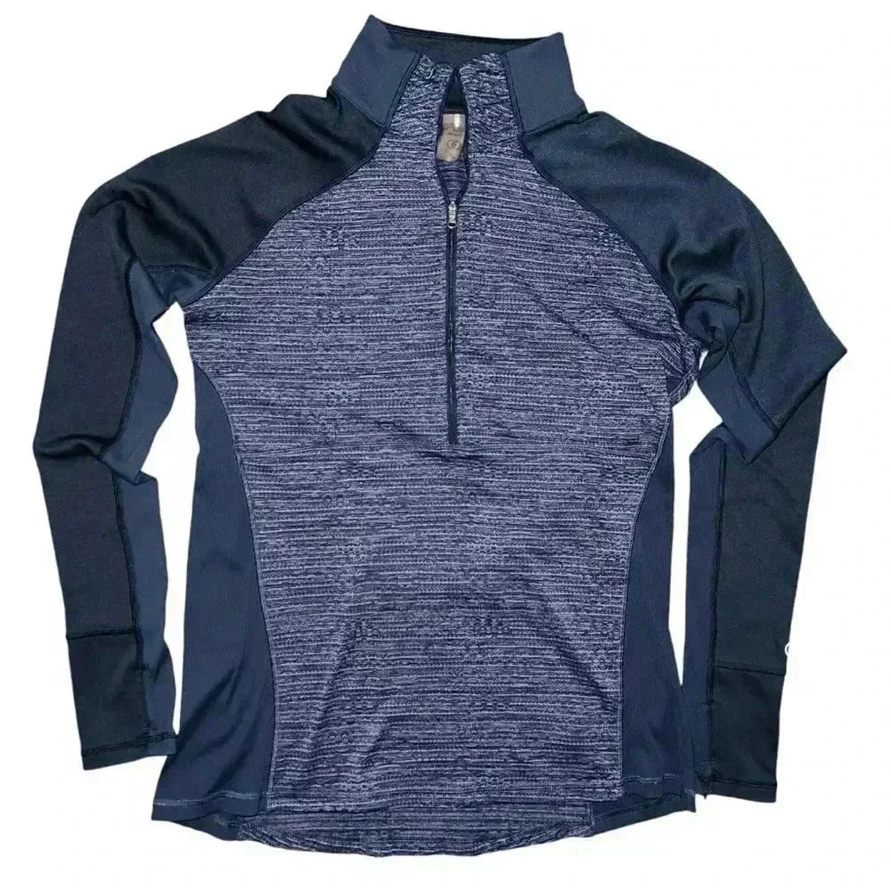Navy blue and light blue 3/4 zip pull over xl NWOT